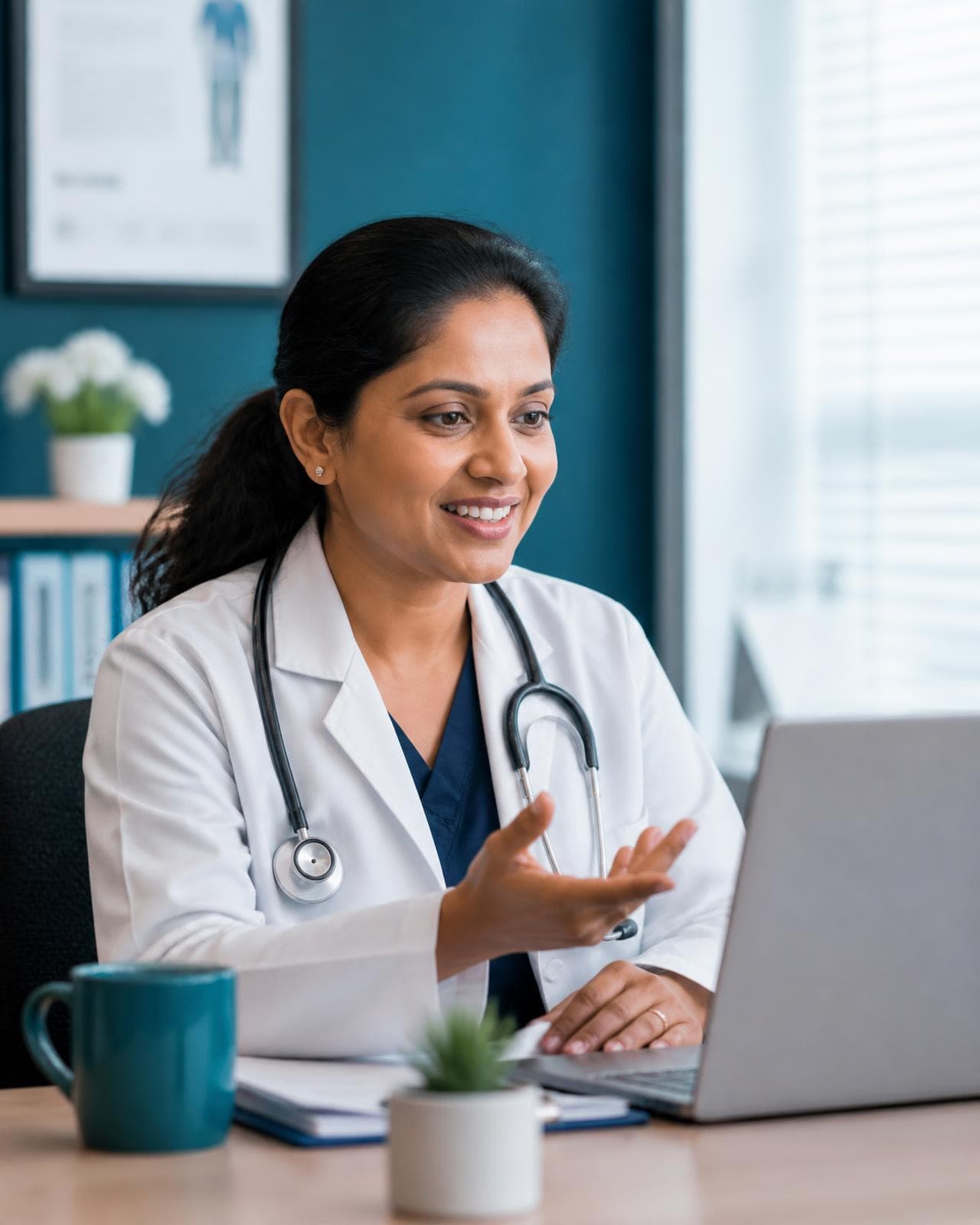 A MediConnect doctor providing an online consultation